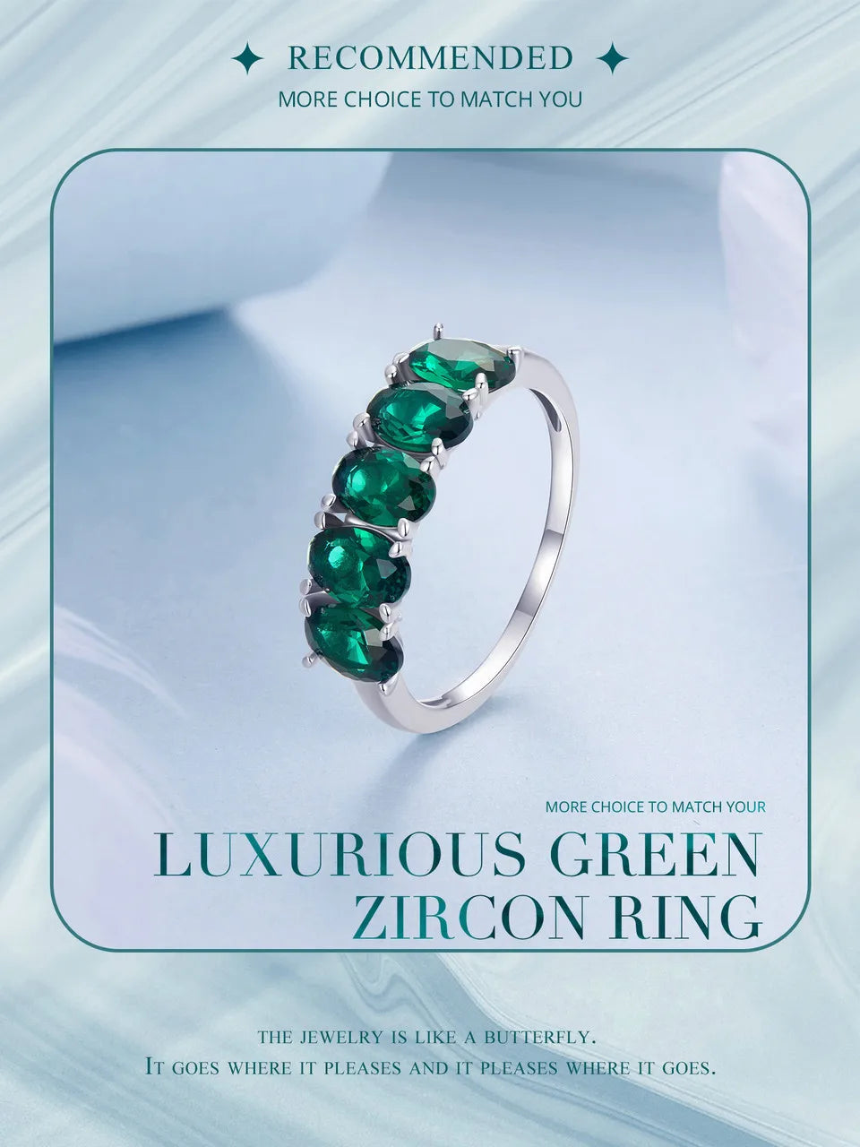 Luxurious Green Zircon Rings For Women