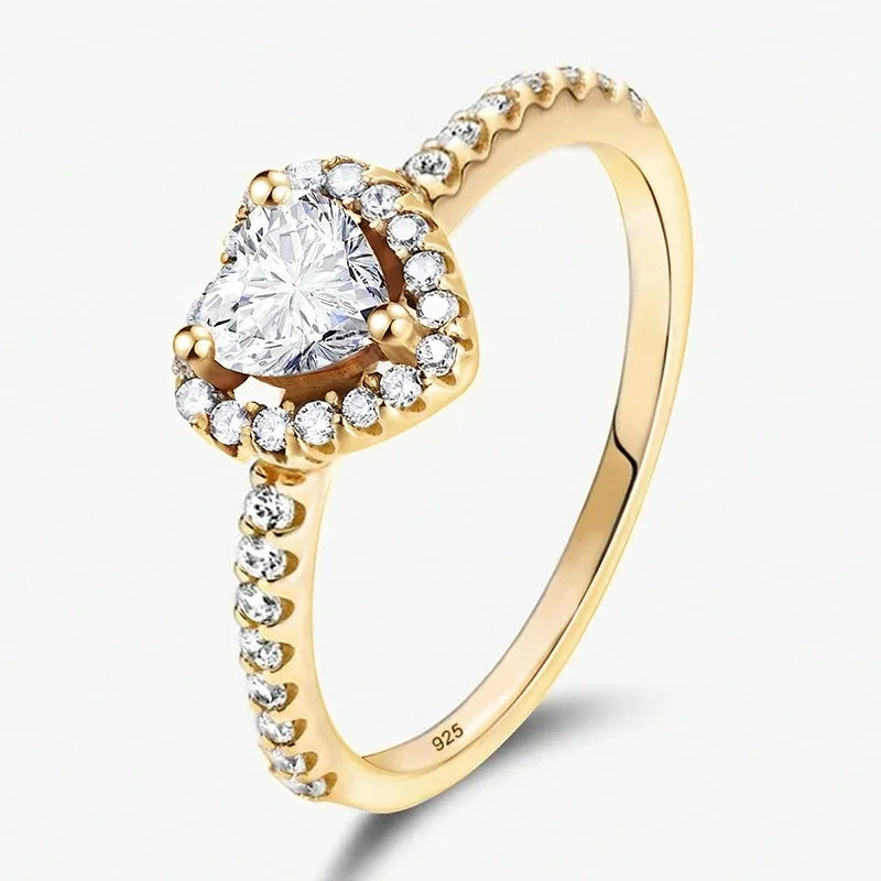 Gorgeous Zircon Shiny Love Heart Ring for Women